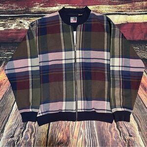 Vintage R&Y Sport Plaid Navy Multicolor Zip Jacket